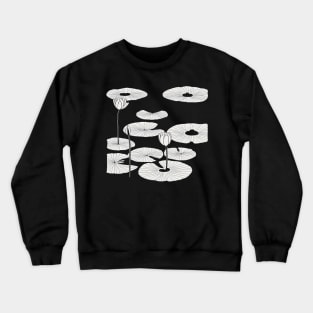 Water lilies black and white Crewneck Sweatshirt